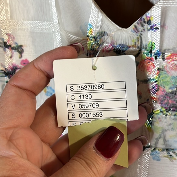 NWT Anthropologie Maeve V-Neck White Peony Garden Dress Size 10 - Picture 4 of 9